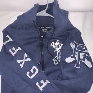 Flag Nor Fail women’s sweatshirt size small blue full zip